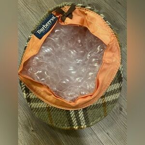 Vintage Burberry London Herringbone Wool Newsboy Cap